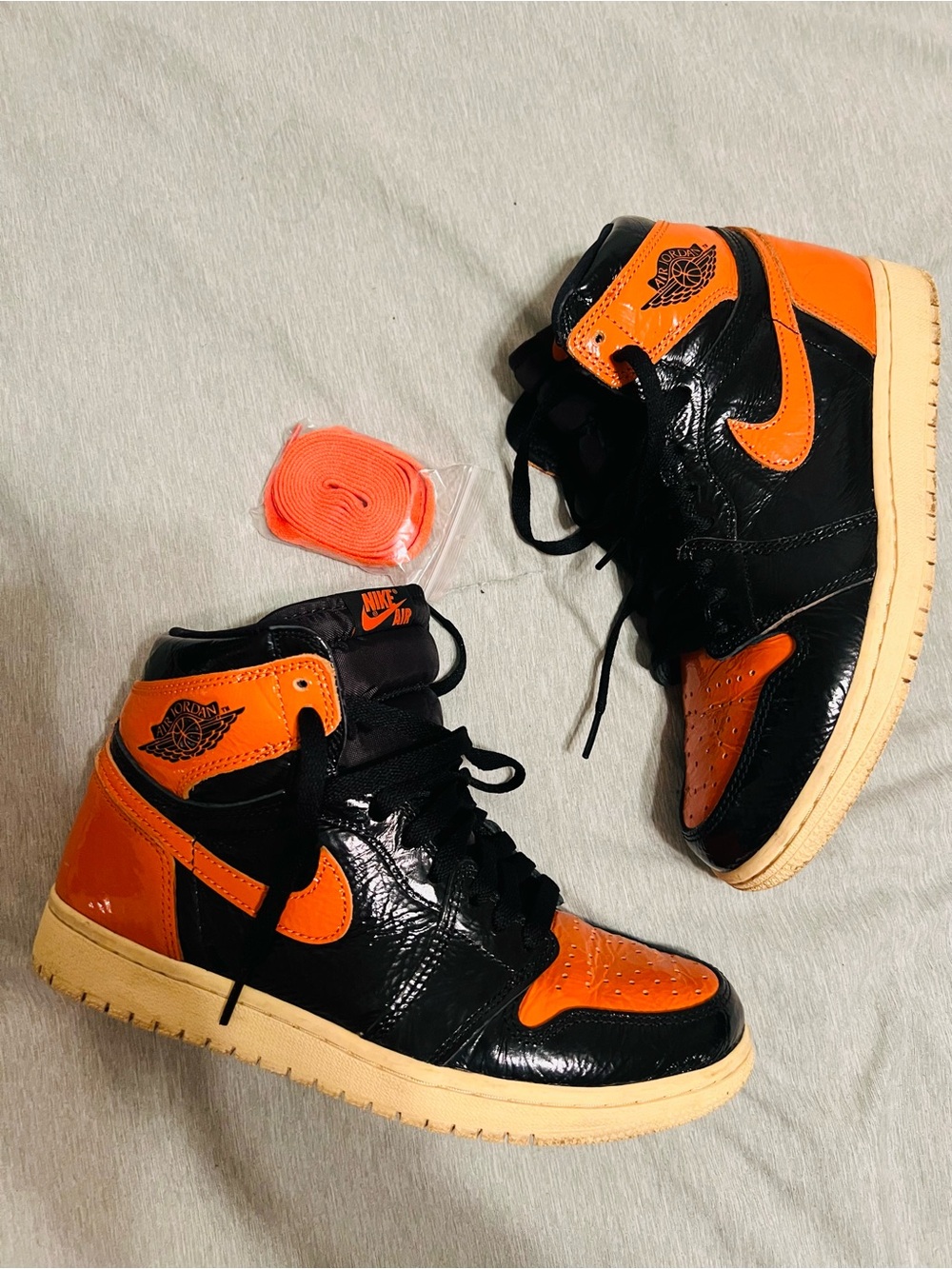 High Nike Air Jordan 1 Shattered Backboard 3.0-Top Sneakers Black and Orange